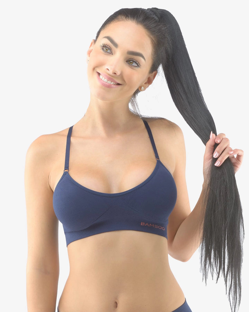 Soutien-gorge rembourré avec bretelles réglables en bambou