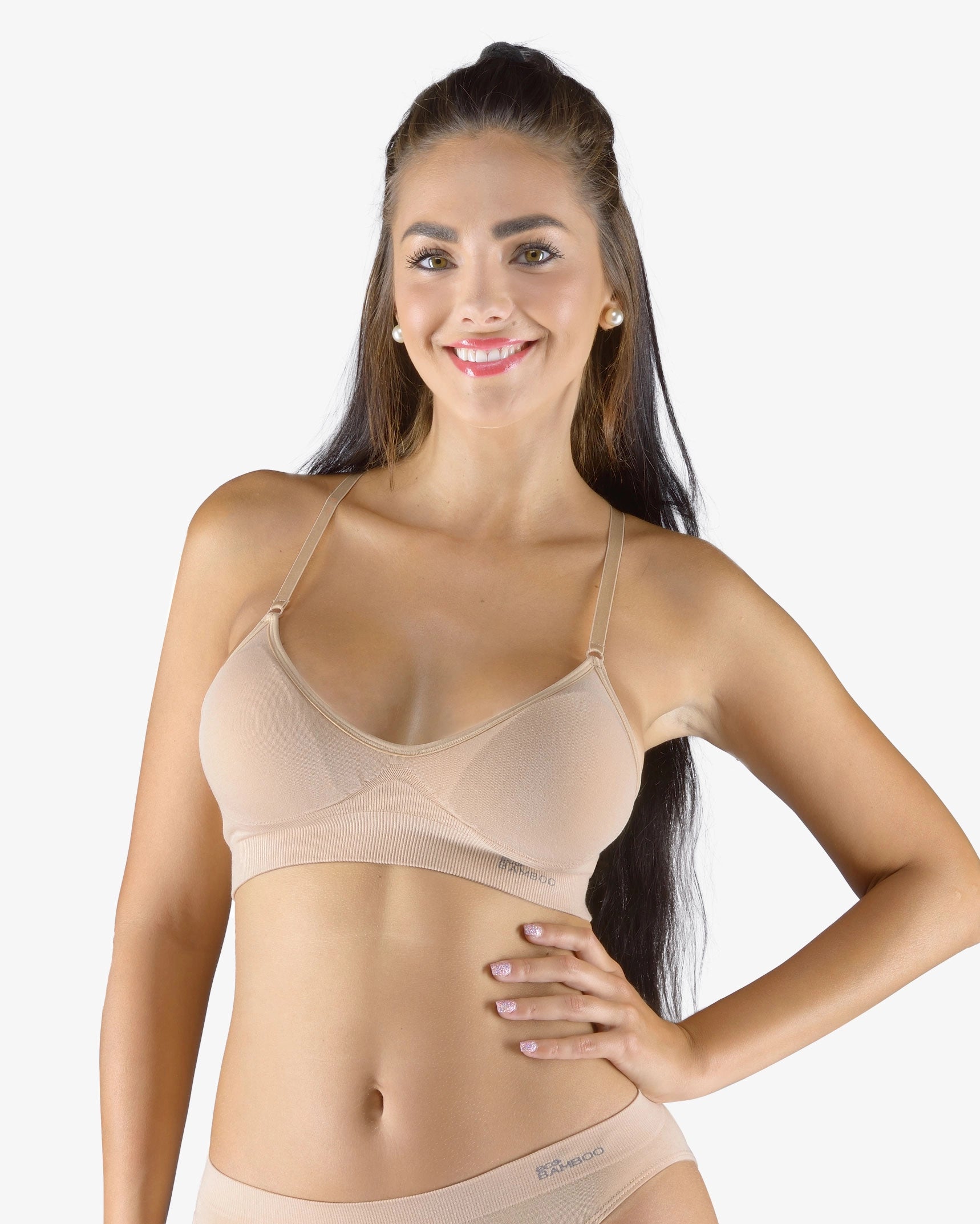 Soutien-gorge rembourré avec bretelles réglables en bambou