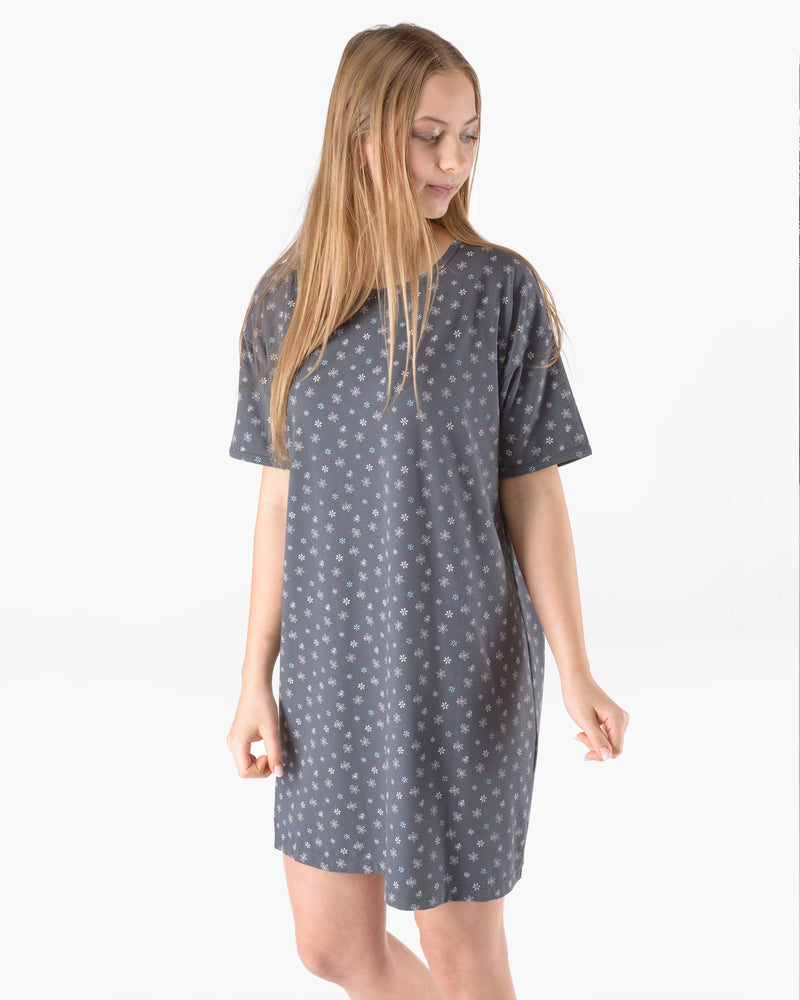 Camicia da notte corta in bambù e cotone