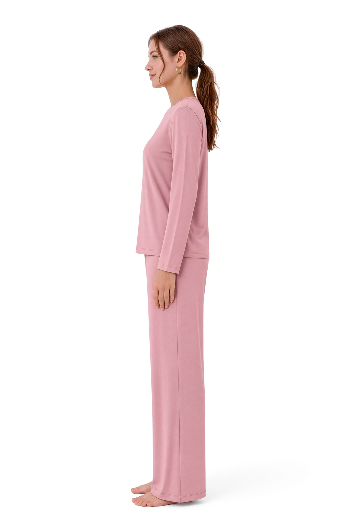 Langer Pyjama aus dickerem Stoff