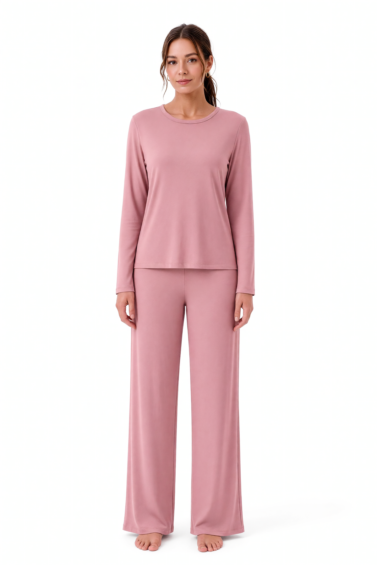 Langer Pyjama aus dickerem Stoff