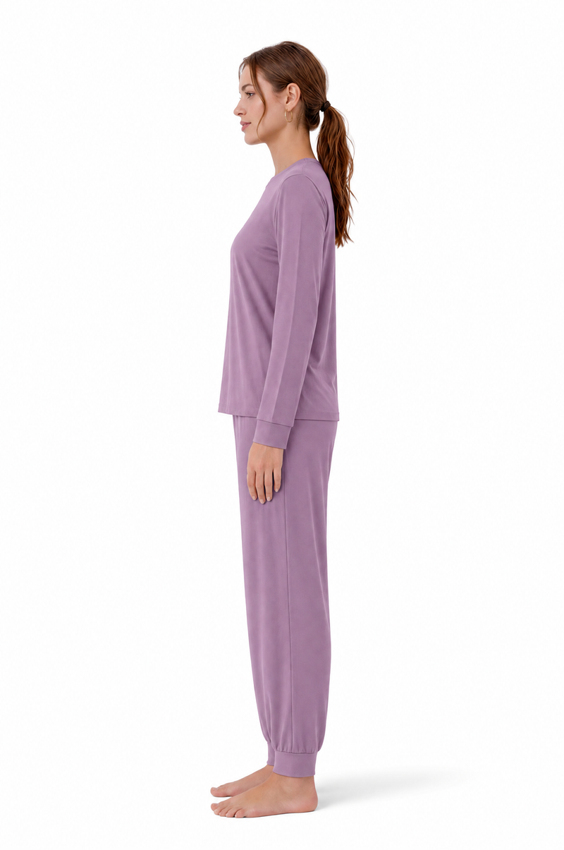 Langer Bambus Pyjama aus dickerem Stoff