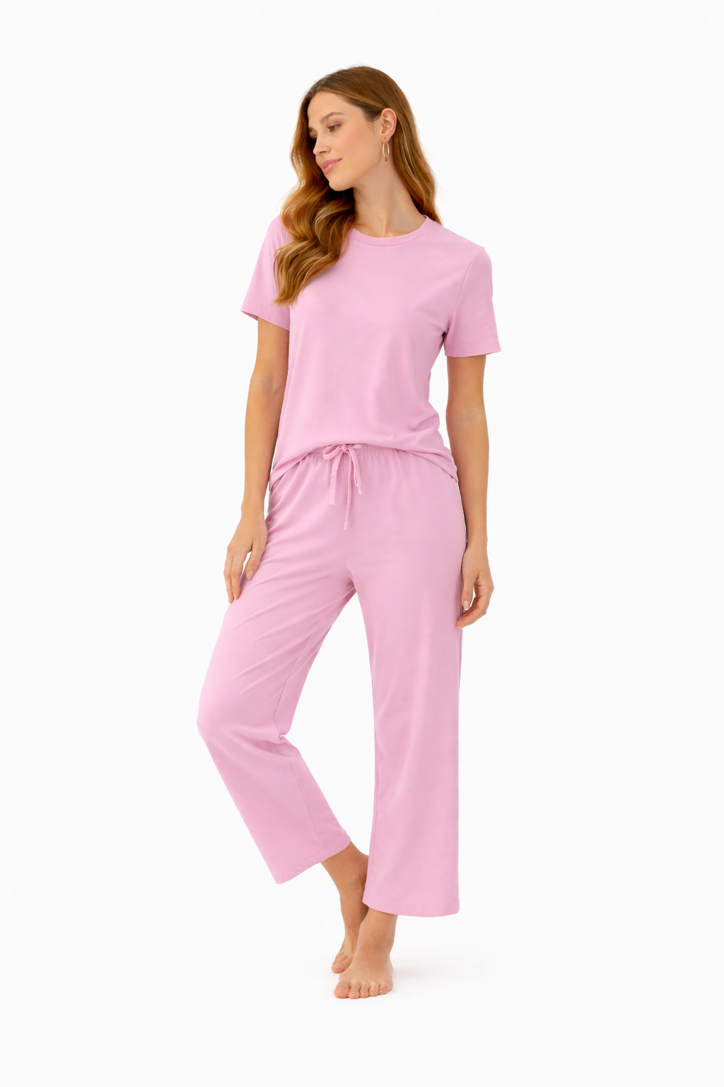 Pyjama en bambou manches courtes avec pantalon capri