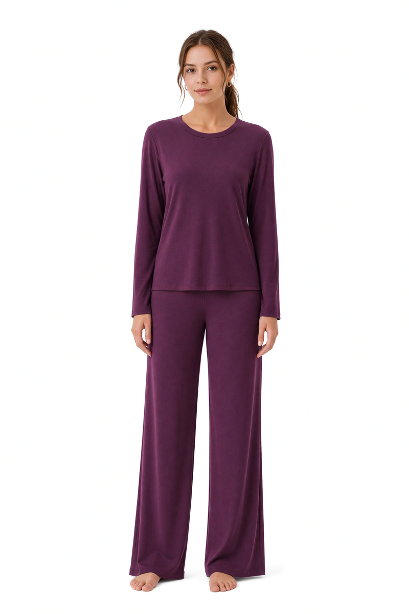 Pyjama long en bambou et coton plus épais