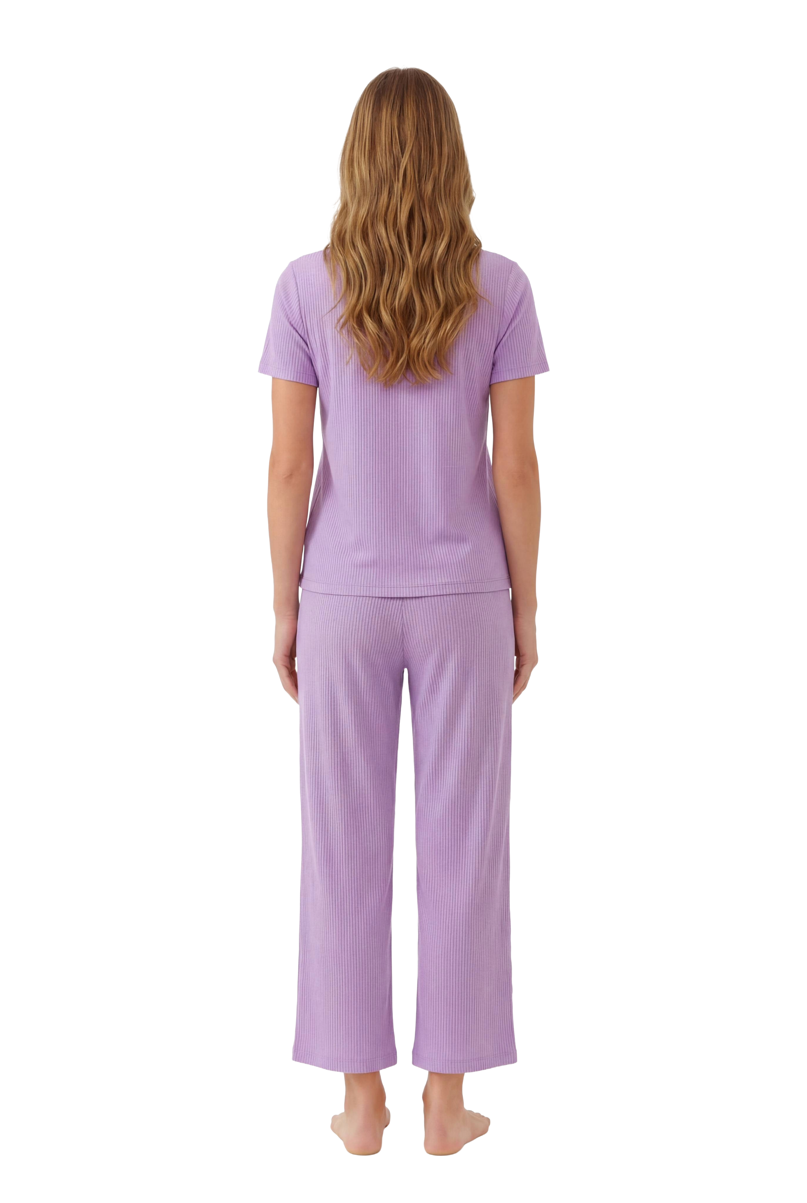 Short-Sleeve Bamboo Pyjama with Cropped Pants