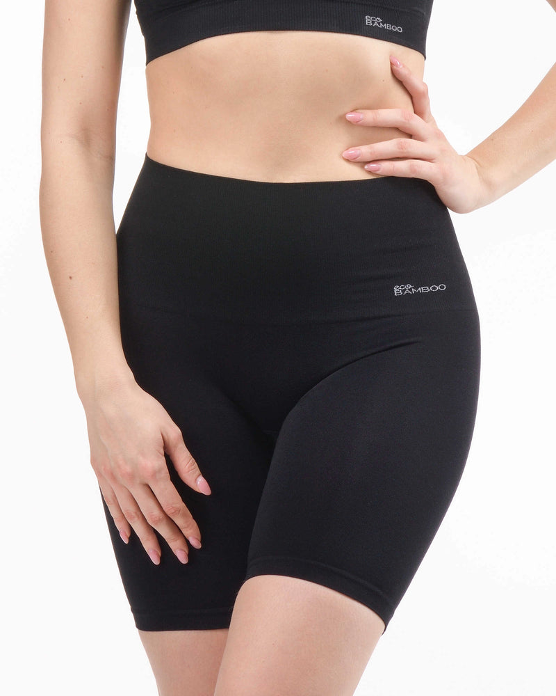 Boxer long taille haute en bambou (avec bande antidérapante)