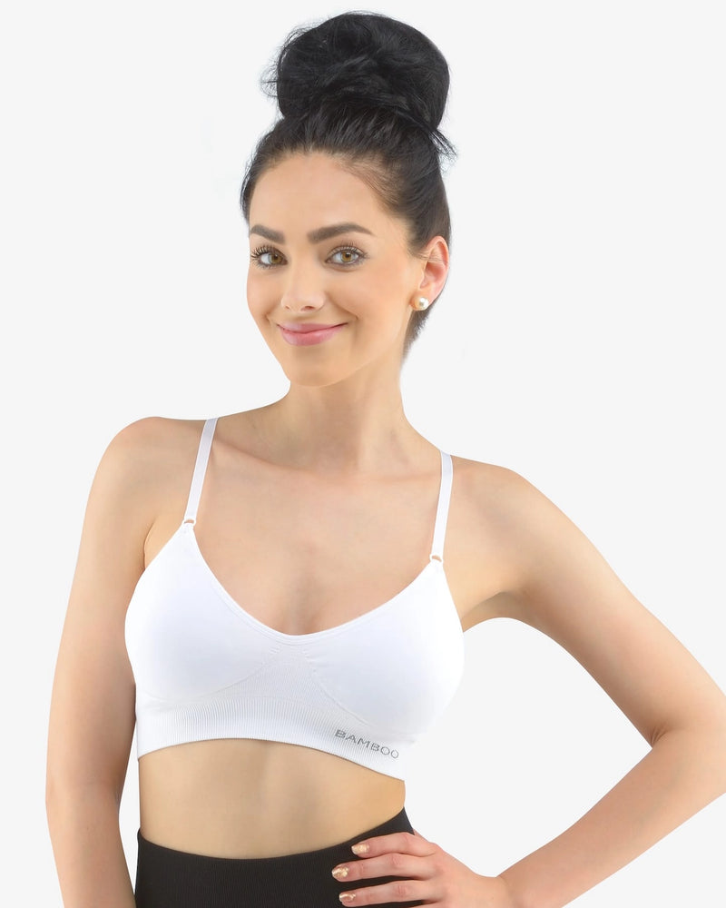 Soutien-gorge rembourré avec bretelles réglables en bambou