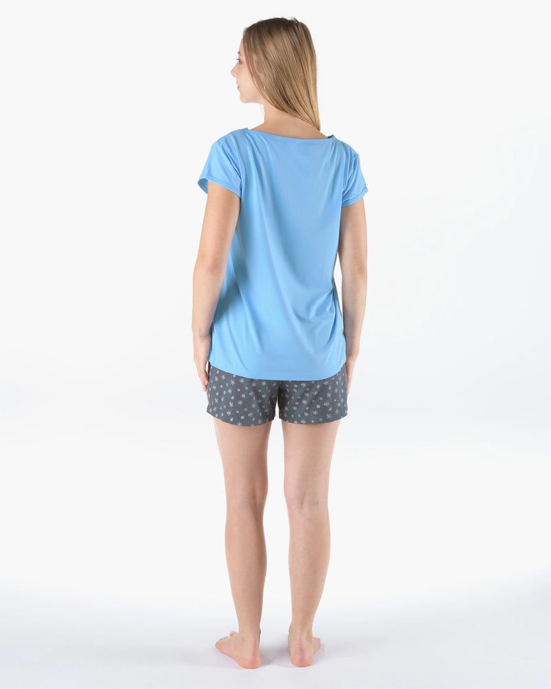 Pigiama con shorts in bambù e cotone