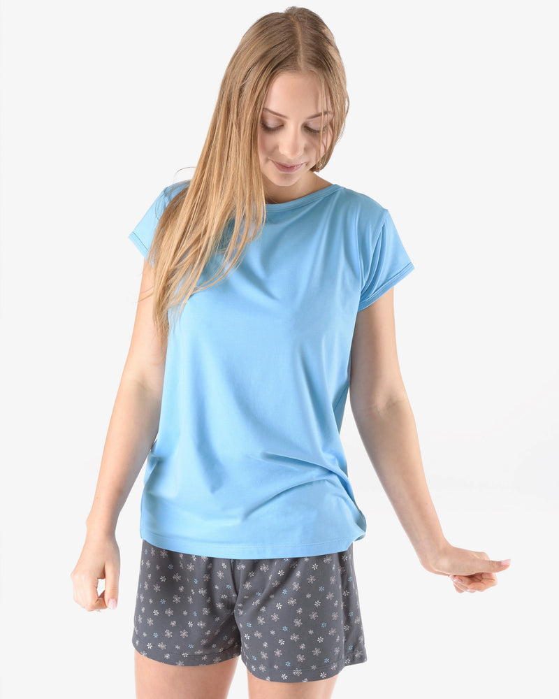 Pigiama con shorts in bambù e cotone