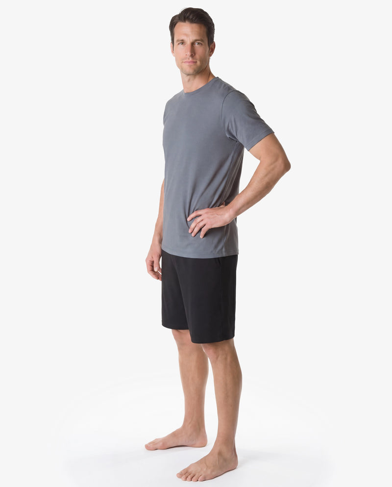 Pigiama con shorts in bambù e cotone