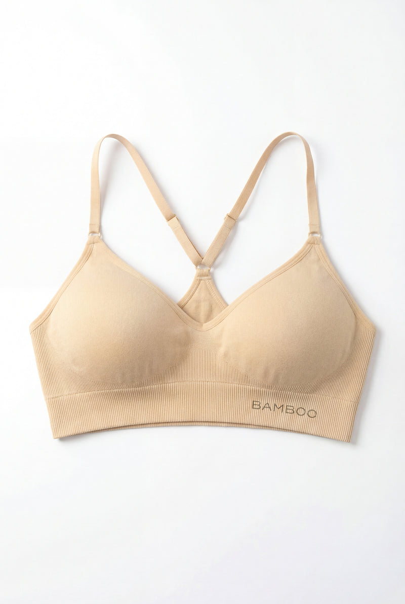 Soutien-gorge rembourré avec bretelles réglables en bambou