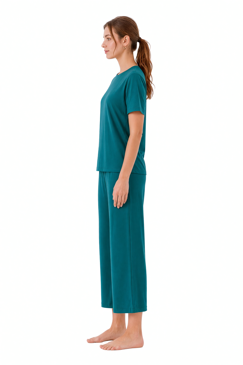 Pyjama en bambou manches courtes et pantalon 7/8