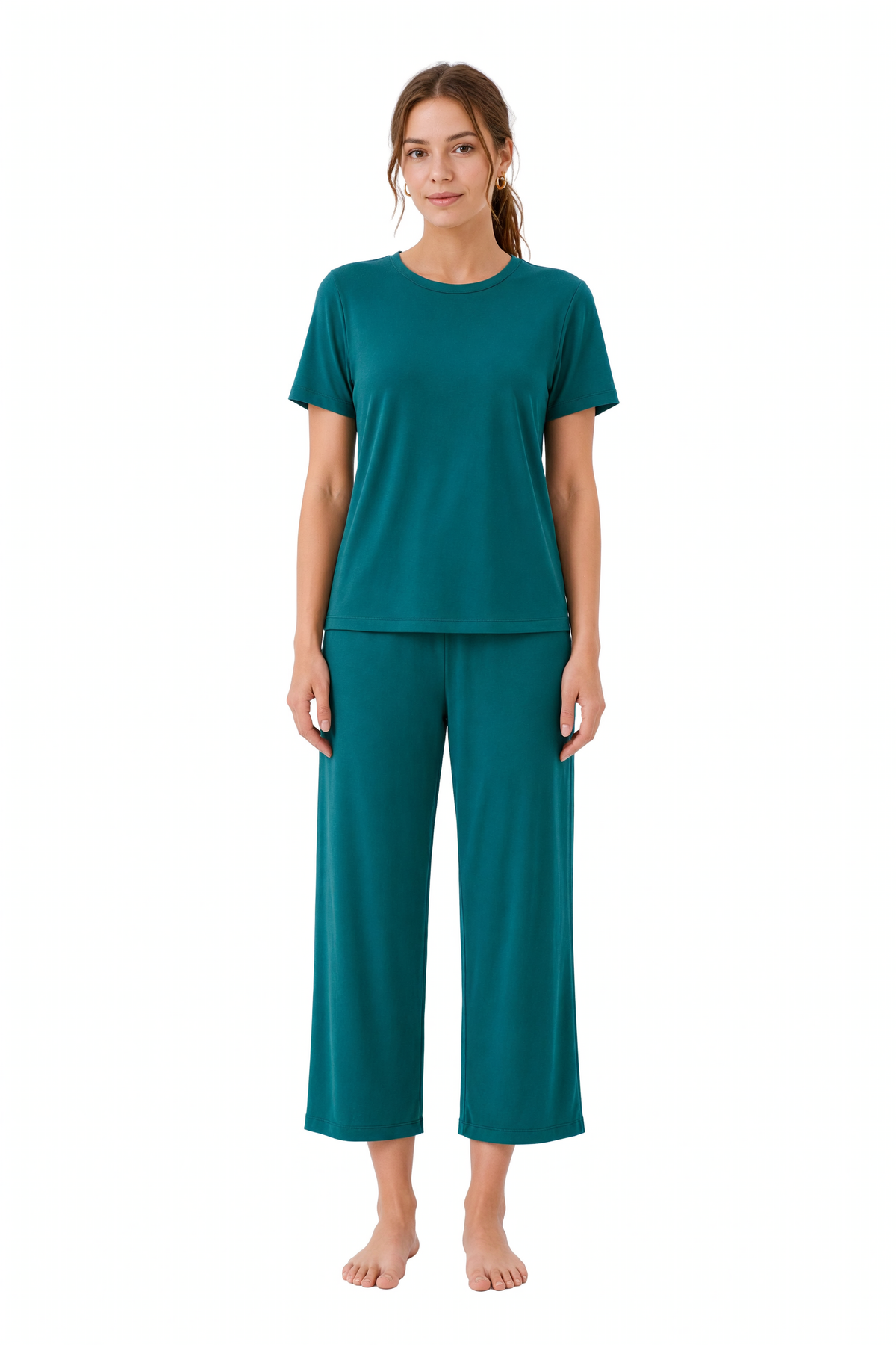 Pyjama en bambou manches courtes et pantalon 7/8