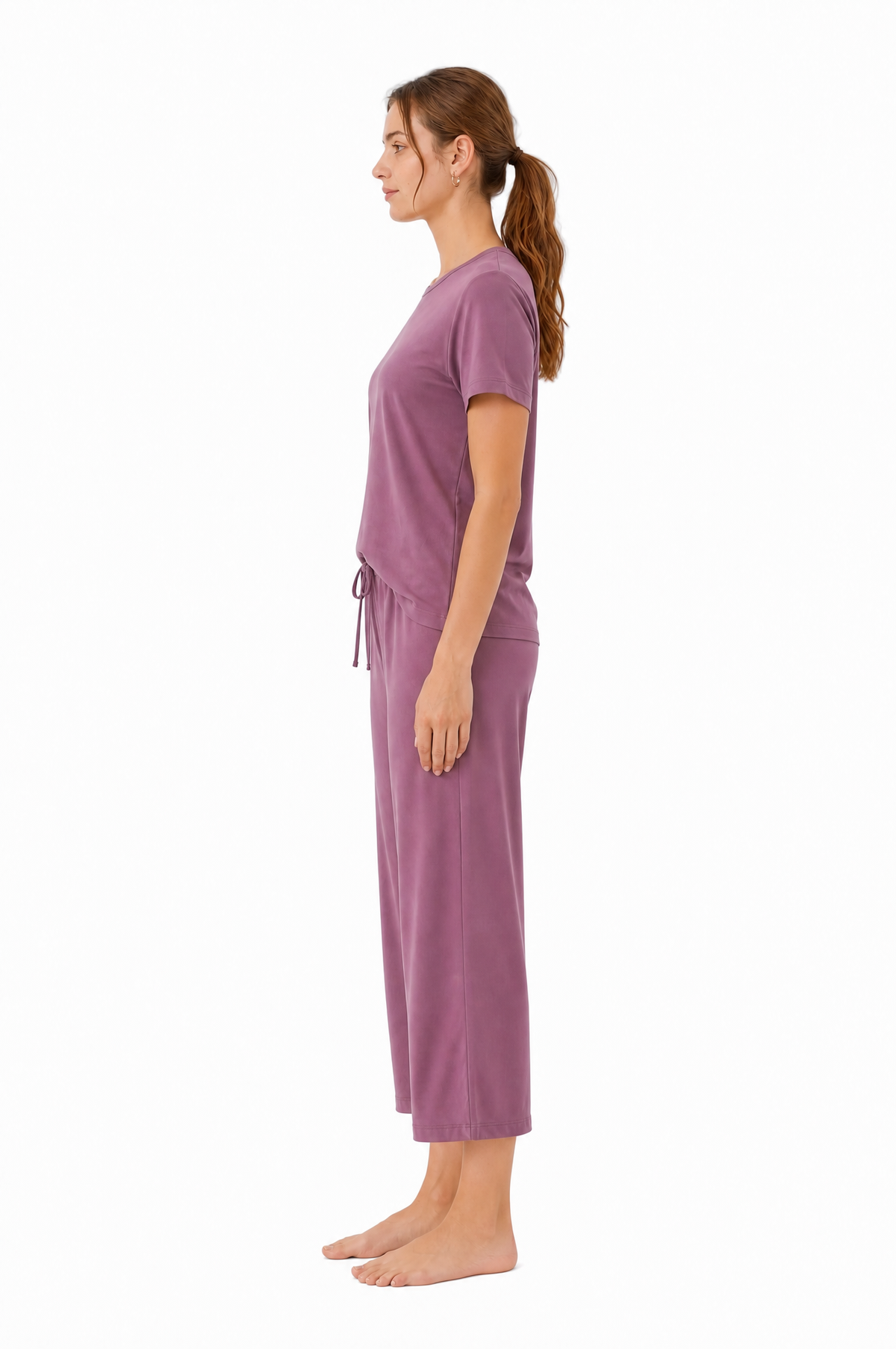 Pijama largo de bambú de manga corta
