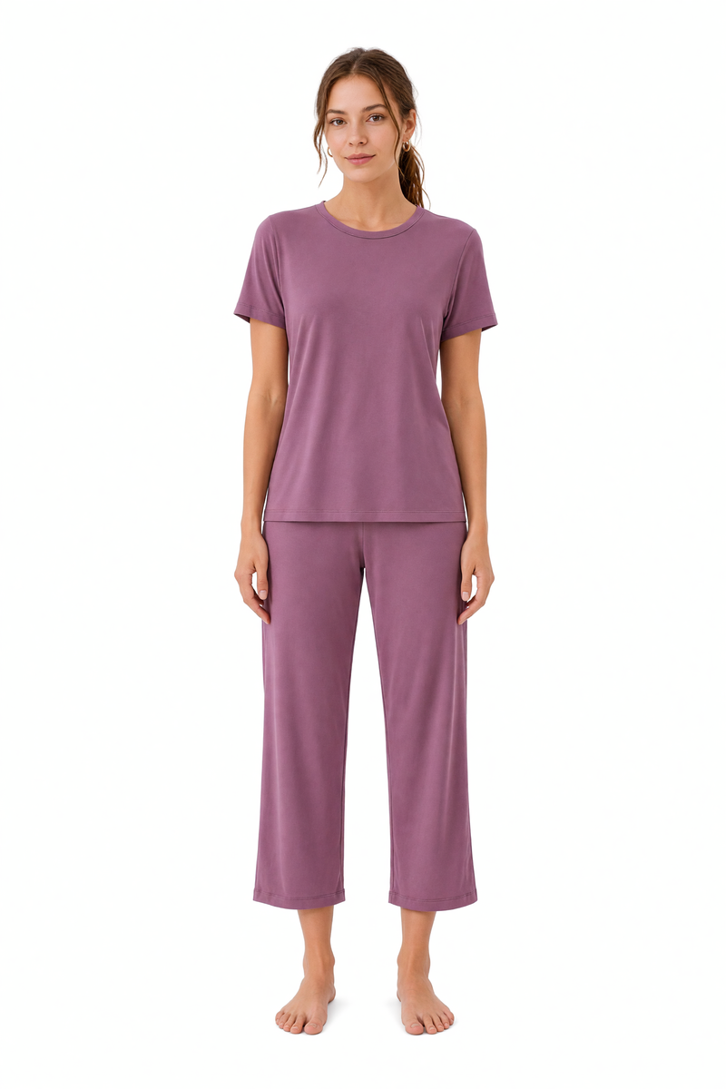 Pyjama en bambou manches courtes et pantalon 7/8
