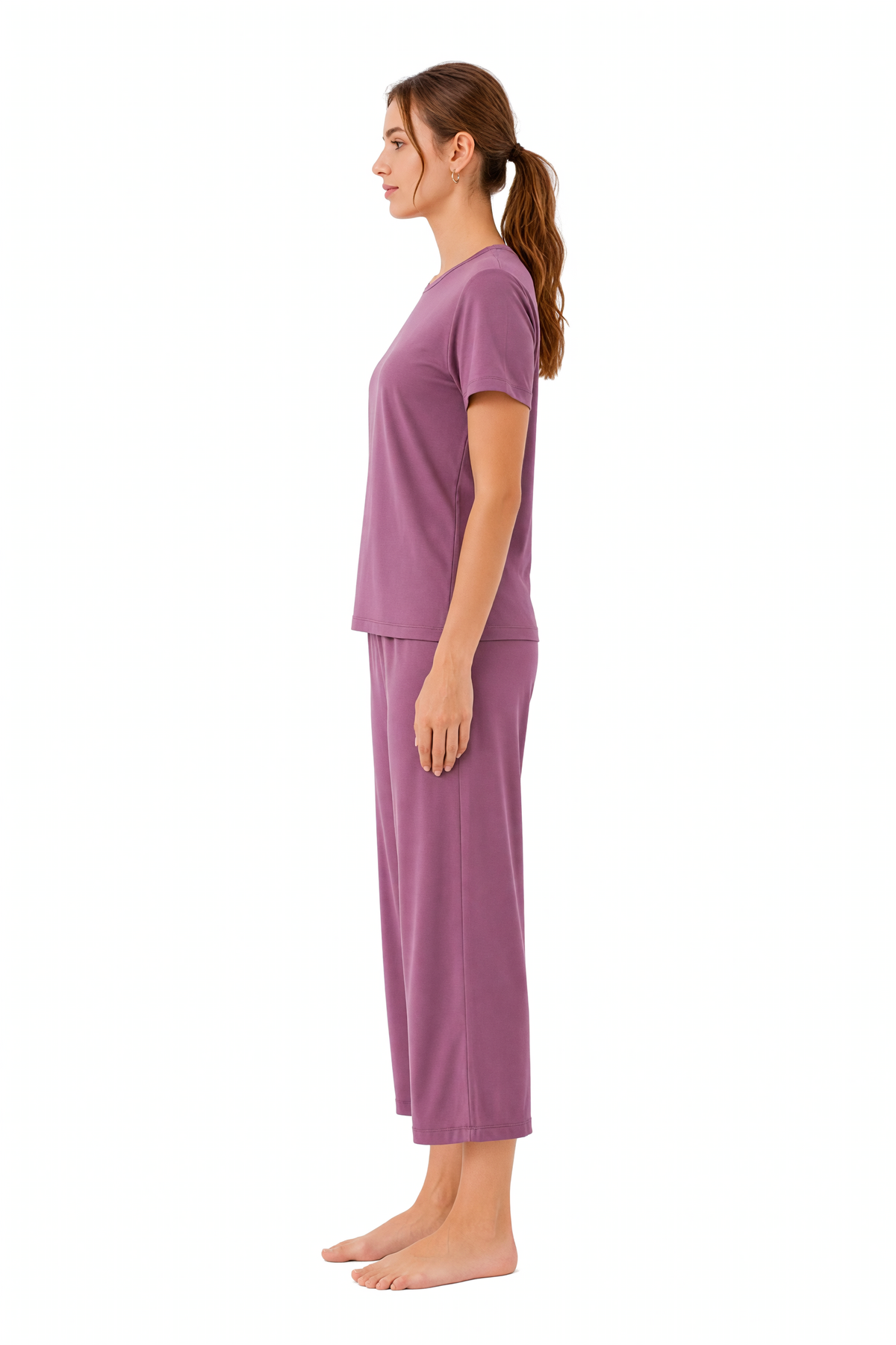 Pijama largo de bambú de manga corta