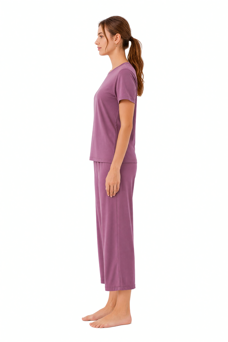 Pyjama en bambou manches courtes et pantalon 7/8