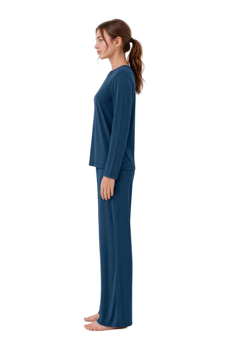 Pyjama long en bambou et coton plus épais