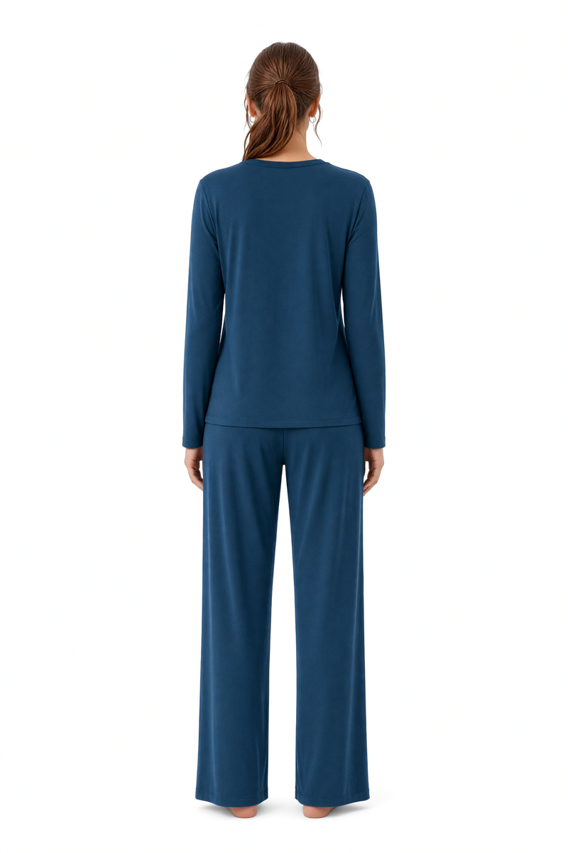 Pyjama long en bambou et coton plus épais