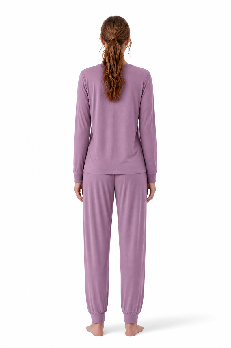 Langer Bambus Pyjama aus dickerem Stoff