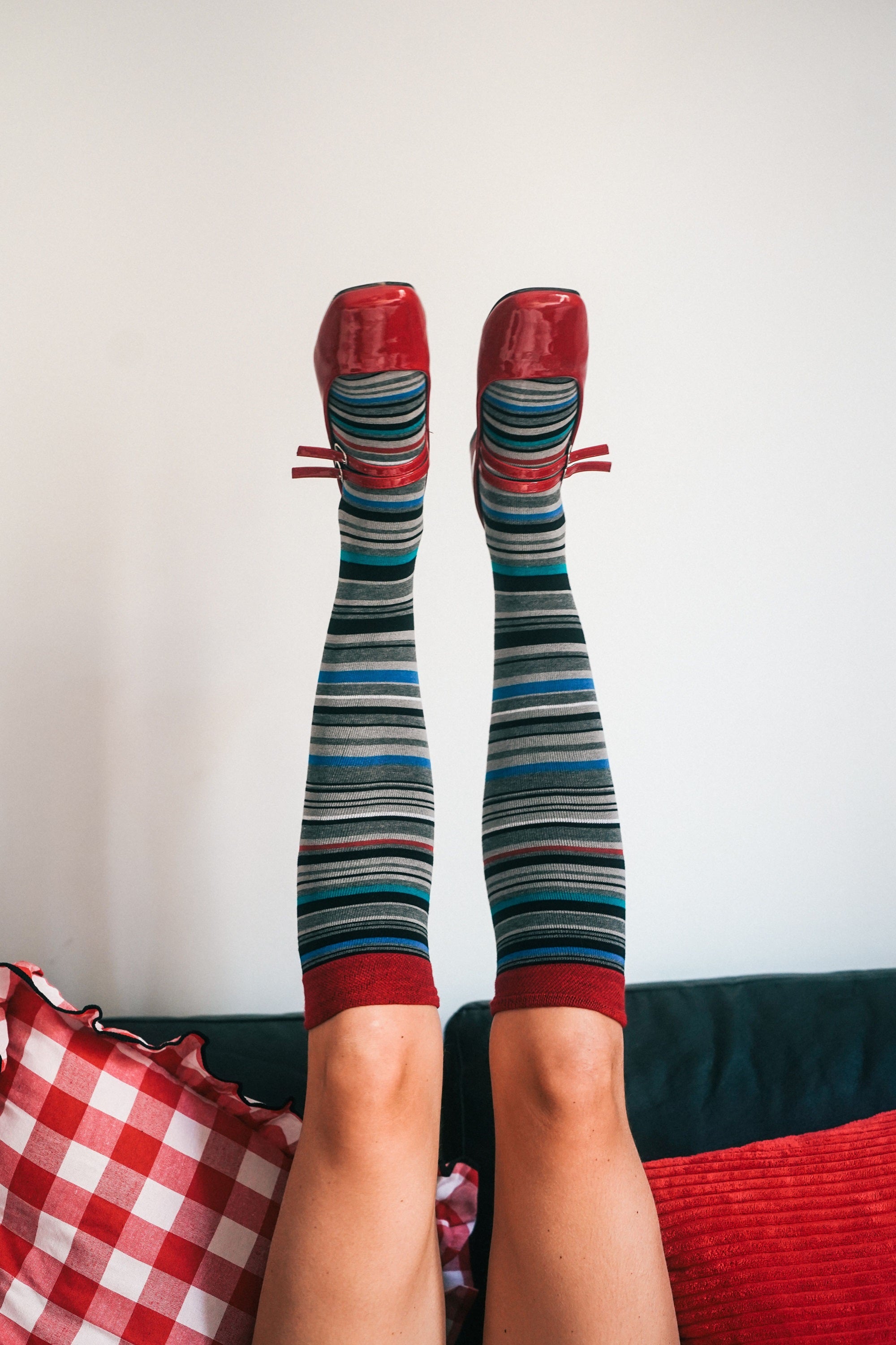 Chaussettes colorées sans coutures de hauteur genou en bambou – 3 paires