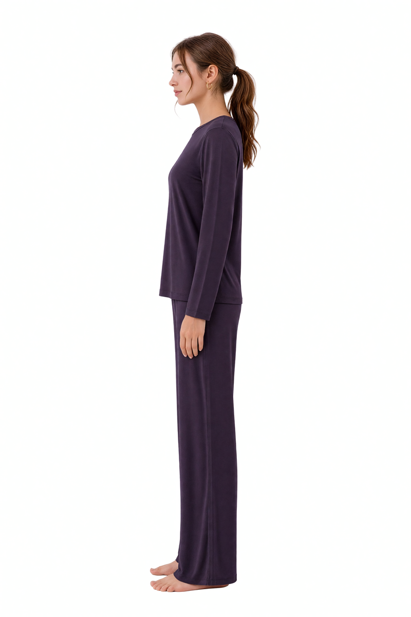 Pyjama long en bambou et coton plus épais