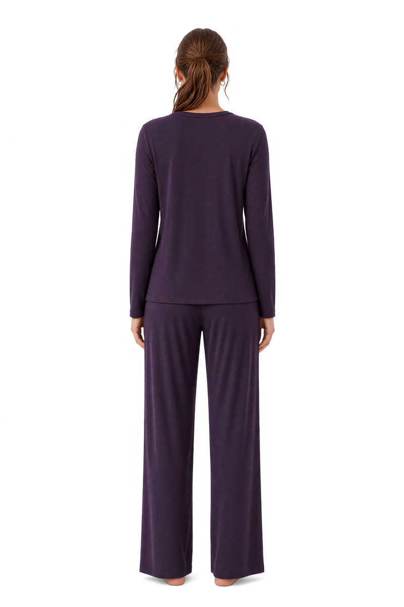 Pyjama long en bambou et coton plus épais