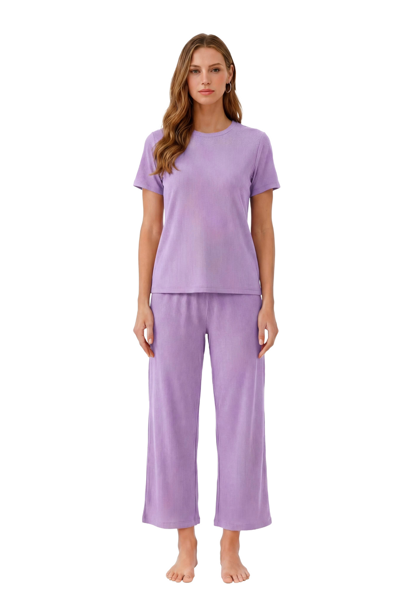 Pyjama en bambou manches courtes et pantalon 7/8